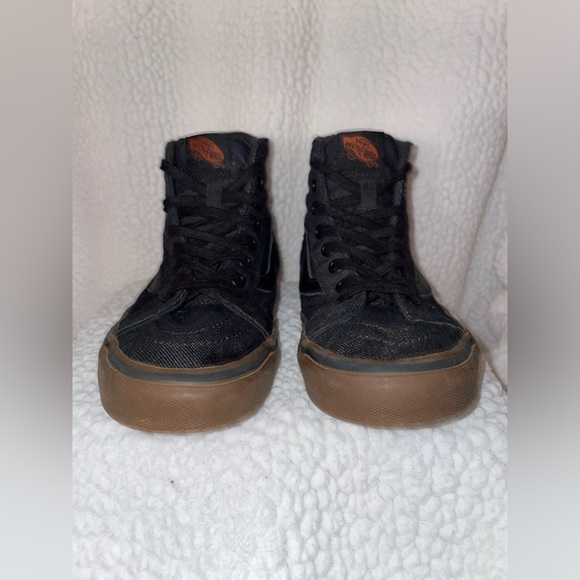 VANS HIGH TOP BLACK JEAN WITH TAN SOLE SIZE 6.5 : Preowned - Picture 3 of 10